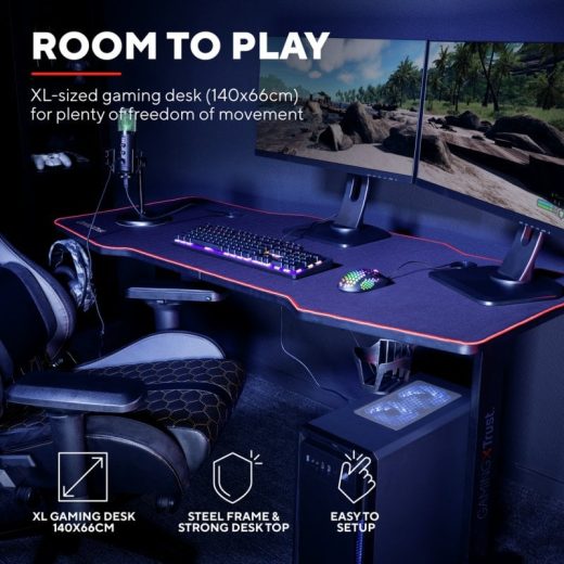 Trust GXT 1175 Imperius XL Mesa Gaming 140 x 66 cm - Imagen 2