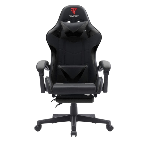 Tempest Shake Silla Gaming con Reposapiés y Masaje Negra