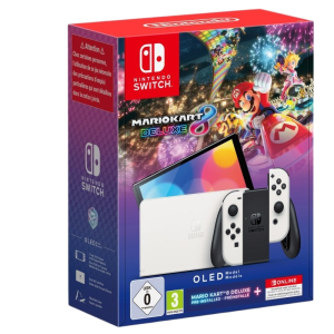 Nintendo Switch OLED Blanca + Mario Kart 8 Deluxe + 12 Meses Nintendo Switch Online
