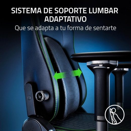 Razer Iskur V2 Padded Seat Silla Gaming Negra/Verde - Imagen 3
