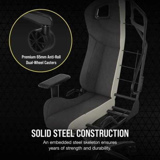 Corsair T3 Rush v2 Silla Gaming Gris Carbón con Cojines en Carbón - Imagen 4