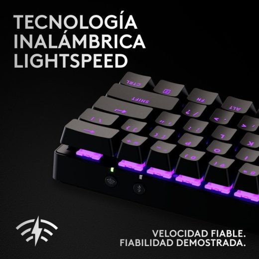 Logitech G Pro X 60 Lightspeed Teclado Inalámbrico Gaming Mecánico RGB TKL Negro - Imagen 2