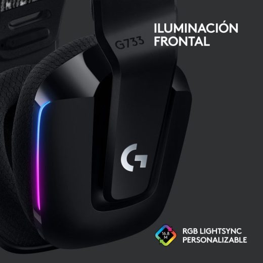 Logitech G733 Lightspeed RGB Auriculares con Micrófono Inalámbricos Gaming Negros - Imagen 2