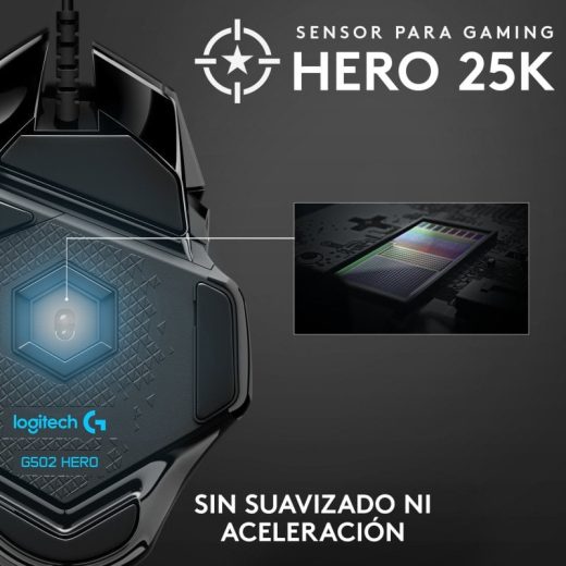Logitech G502 Hero Ratón Gaming 25600DPI - Imagen 3