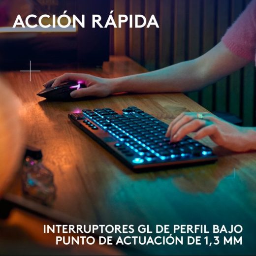 Logitech G915 X LIGHTSPEED TKL Teclado Mecánico Gaming Inalámbrico GL Tactile PBT Negro - Imagen 3