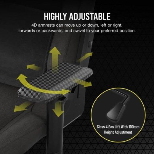 Corsair T3 Rush v2 Silla Gaming Gris Carbón con Cojines en Carbón - Imagen 3