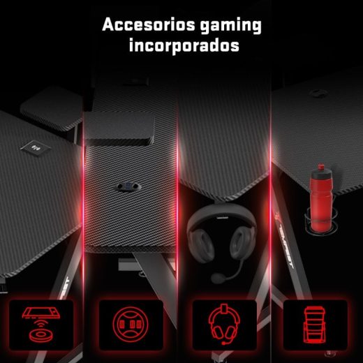 Tempest Sanctuary Mesa Gaming 160x75cm RGB Negra - Imagen 4