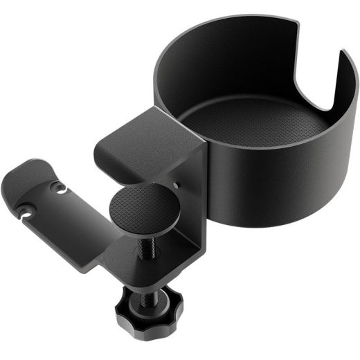 Owlotech Soporte Auriculares y Bebidas Colgador Mesa Estilo Percha Aluminio Anodizado Negro - Imagen 5