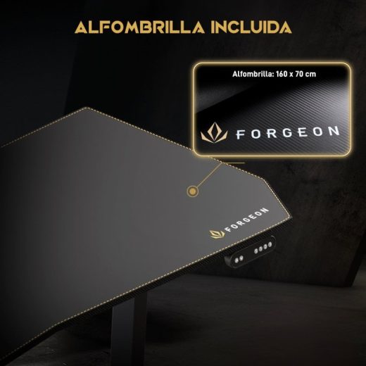 Forgeon Battleground Mesa Gaming Regulable en Altura con Motor 160x70cm RGB Negra - Imagen 5