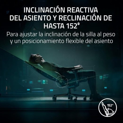 Razer Iskur V2 Padded Seat Silla Gaming Negra/Verde - Imagen 6