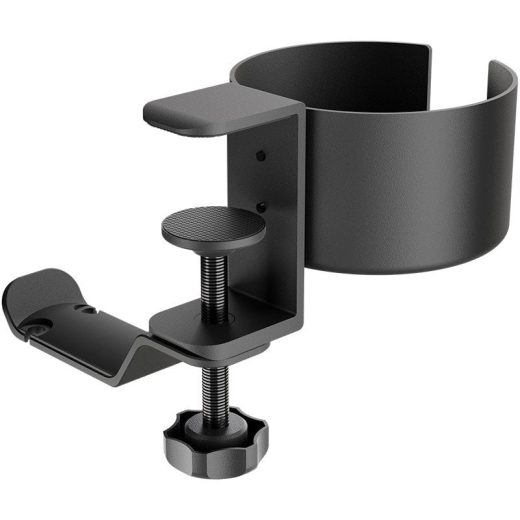 Owlotech Soporte Auriculares y Bebidas Colgador Mesa Estilo Percha Aluminio Anodizado Negro - Imagen 3