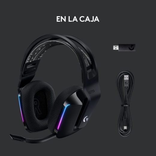 Logitech G733 Lightspeed RGB Auriculares con Micrófono Inalámbricos Gaming Negros - Imagen 4