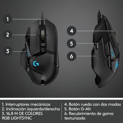 Logitech G502 Hero Ratón Gaming 25600DPI - Imagen 8