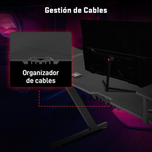 Tempest Sanctuary Mesa Gaming 160x75cm RGB Negra - Imagen 3