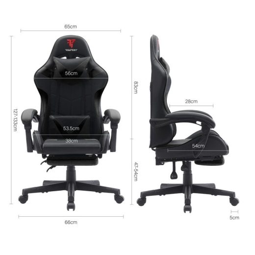 Tempest Shake Silla Gaming con Reposapiés y Masaje Negra - Imagen 8