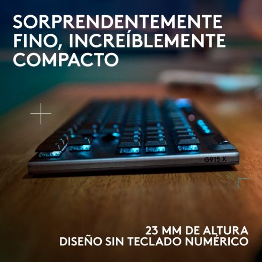 Logitech G915 X LIGHTSPEED TKL Teclado Mecánico Gaming Inalámbrico GL Tactile PBT Negro - Imagen 4