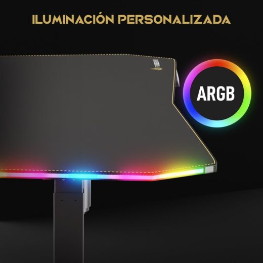 Forgeon Battleground Mesa Gaming Regulable en Altura con Motor 160x70cm RGB Negra - Imagen 3