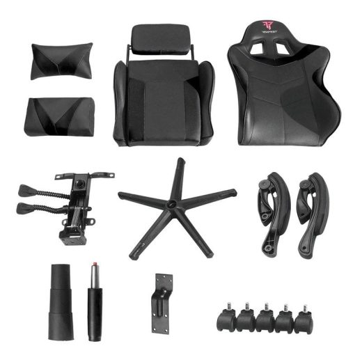 Tempest Shake Silla Gaming con Reposapiés y Masaje Negra - Imagen 7
