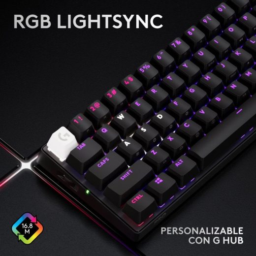 Logitech G Pro X 60 Lightspeed Teclado Inalámbrico Gaming Mecánico RGB TKL Negro - Imagen 4