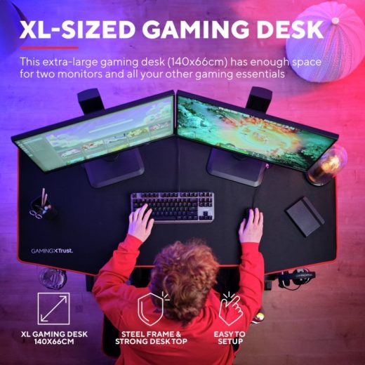 Trust GXT 1175 Imperius XL Mesa Gaming 140 x 66 cm - Imagen 3