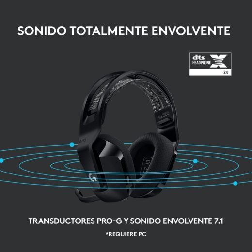 Logitech G733 Lightspeed RGB Auriculares con Micrófono Inalámbricos Gaming Negros - Imagen 6