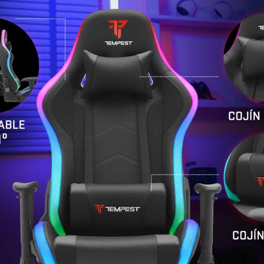 Tempest Glare RGB Silla Gaming Negra - Imagen 9