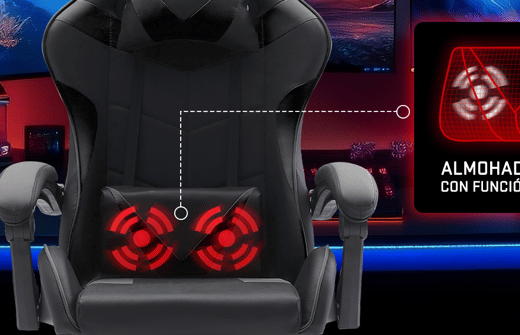 Tempest Shake Silla Gaming con Reposapiés y Masaje Negra - Imagen 14