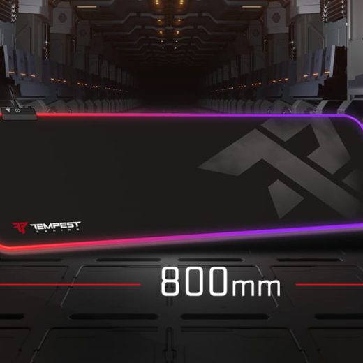 Tempest Mousepad RGB 80x30cm 3mm Alfombrilla Gaming Extended Negra - Imagen 6